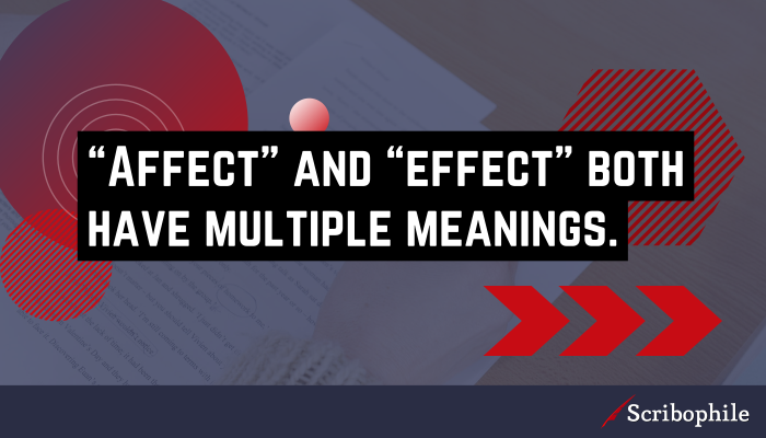 “Affect” and “effect” both have multiple meanings.